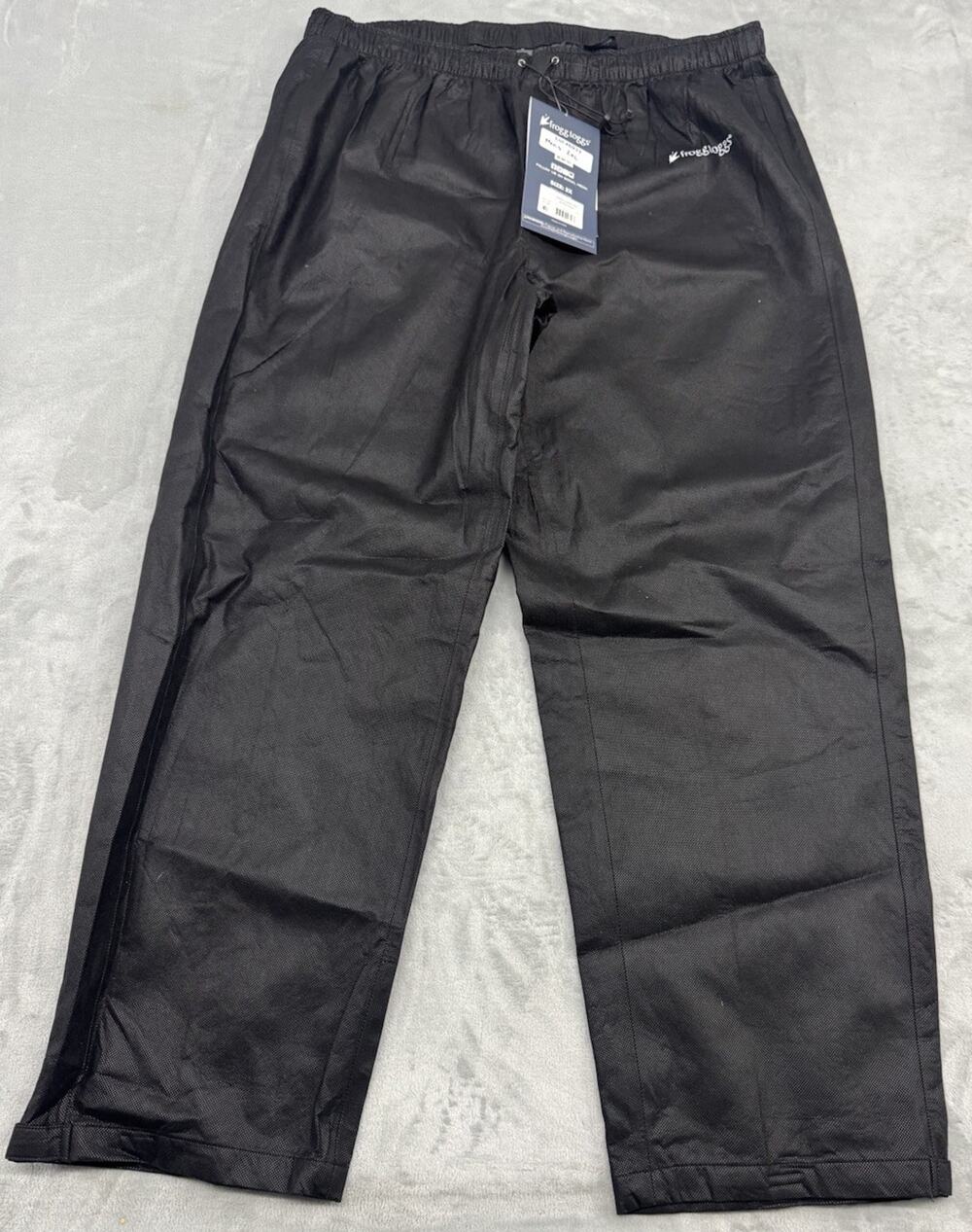 Frogg Toggs Pro Action Rain Pants Mens 2XL Black Waterproof PA83122-01 NWT